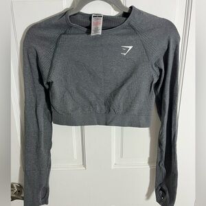 Gymshark Charcoal Long Sleeve Crop Top
